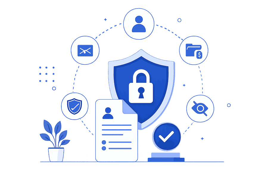 Data privacy and security illustration